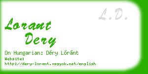 lorant dery business card